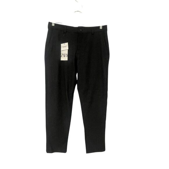 Zara Mens Dress Pants Gray EU 42 US 32 Melange Texture Slim Stretch 0706/648 NWT - Picture 1 of 14